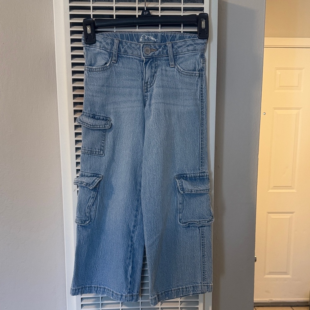 Set 2 art class Light Blue Wide-Leg Cargo Jeans girls